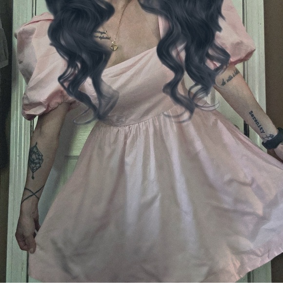 ANTHROPOLOGIE Pink Maeve Puff-Sleeve Smocked Mini Dress - Picture 10 of 17